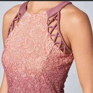 Venus Pink Ombré Glitter lace top